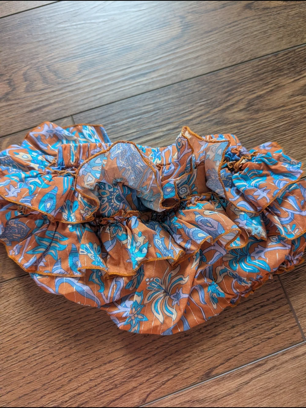 Arnhem Orange & Blue Floral‎ Ruffle Two-Piece Set